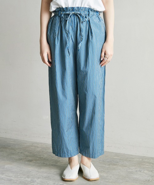 note et silence コットンカシミア リブニットパンツ note et silence （ノートエシロンス）の「120/2ギンガム製品染