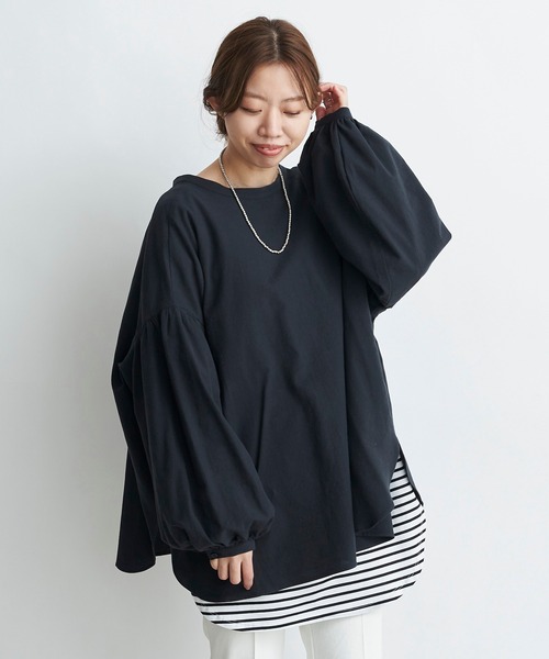 DouDou（ドゥドゥ）の「2WAY袖ボリュームブラウス（シャツ/ブラウス・レディース・ホワイト/チャコールグレー/サックスブルー・FREE）」の21枚目の写真