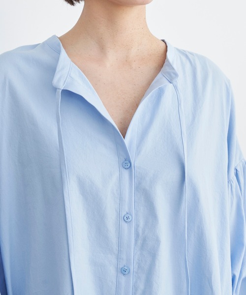 DouDou（ドゥドゥ）の「2WAY袖ボリュームブラウス（シャツ/ブラウス・レディース・ホワイト/チャコールグレー/サックスブルー・FREE）」の10枚目の写真