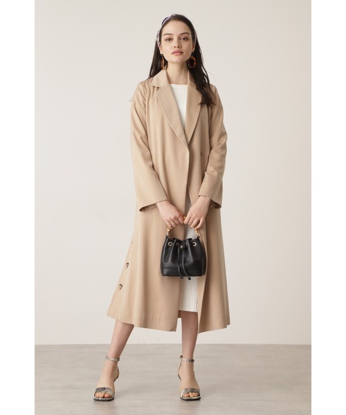 PINKY&DIANNE（ピンキーアンドダイアン）の「キュプラサテンカラーコート（その他アウター・レディース・ライトグリーン/ダークベージュ・38/36）」の7枚目の写真