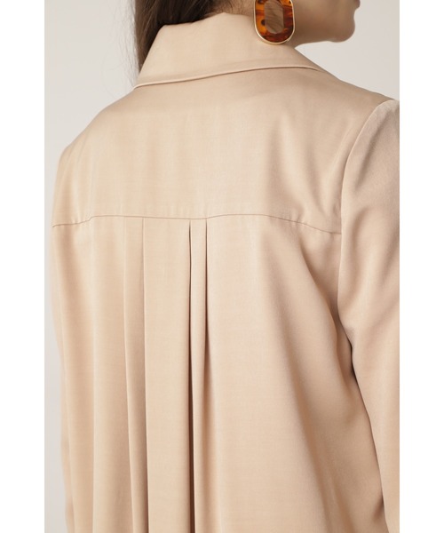 PINKY&DIANNE（ピンキーアンドダイアン）の「キュプラサテンカラーコート（その他アウター・レディース・ライトグリーン/ダークベージュ・38/36）」の4枚目の写真