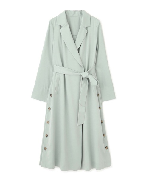 PINKY&DIANNE（ピンキーアンドダイアン）の「キュプラサテンカラーコート（その他アウター・レディース・ライトグリーン/ダークベージュ・38/36）」の5枚目の写真