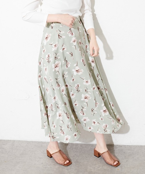 natural couture(ナチュラルクチュール)の「リリーフレアスカート(スカート・レディース・ライトベージュ/ミント/ブラック・FREE)」の18枚目の写真