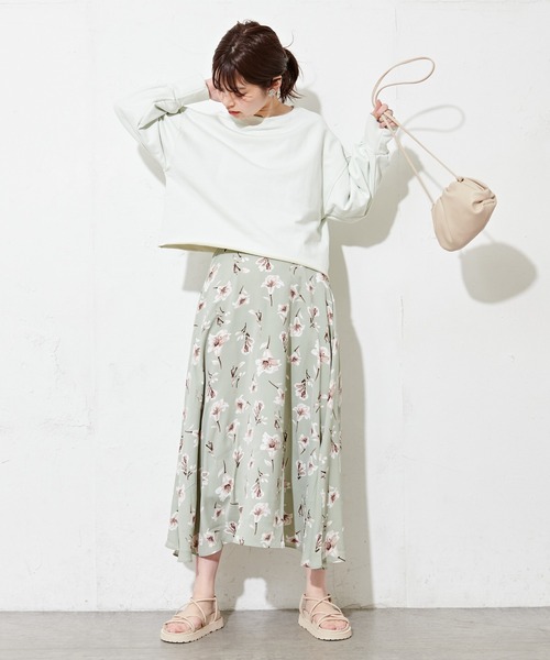natural couture(ナチュラルクチュール)の「リリーフレアスカート(スカート・レディース・ライトベージュ/ミント/ブラック・FREE)」の21枚目の写真