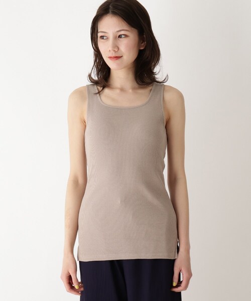 SHOO・LA・RUE（シューラルー）の「◆スクエアネックリブタンクトップ（タンクトップ・レディース・アイボリー/ベージュ/ブラック/ライトブルー/アイボリー系8/ベージュ系8・02/03/04/01）」の8枚目の写真