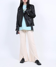 PUNYUS | フロントスリットリブフレアパンツ(その他パンツ)