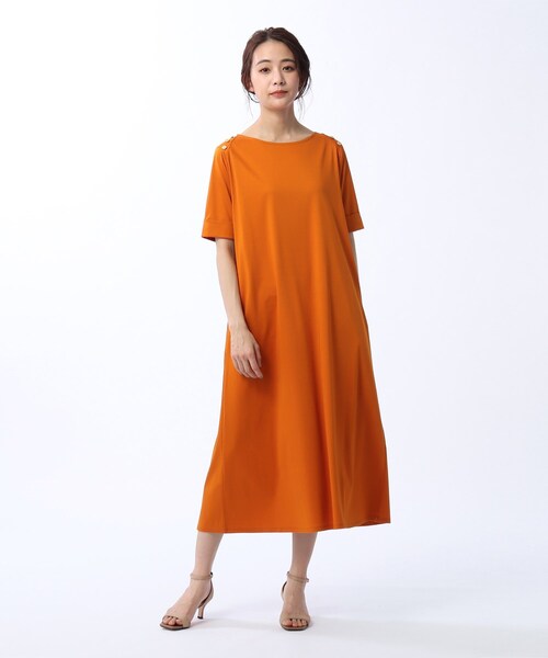 ショルダーボタンスムースワンピース ワンピース L Untitled アンタイトル のファッション ワンピース 洗える Web限定