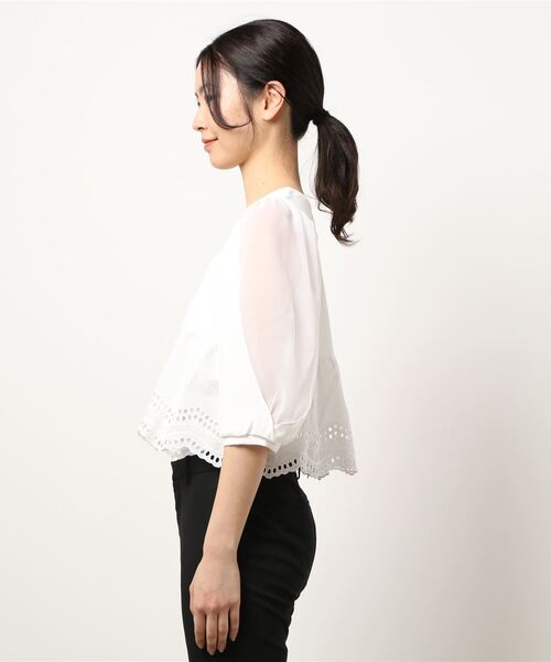 flower（フラワー）の「ドロップレースブラウス（シャツ/ブラウス・レディース・アイボリー/ベージュ・FREE）」の3枚目の写真