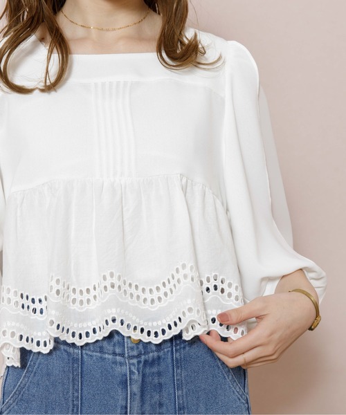 flower（フラワー）の「ドロップレースブラウス（シャツ/ブラウス・レディース・アイボリー/ベージュ・FREE）」の9枚目の写真