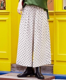 Live in comfort | リブ イン コンフォート 華やぐ柄で着映えする リネン混ワイドパンツ(その他パンツ)