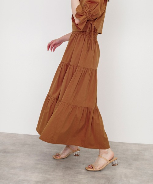 w closet（ダブルクローゼット）の「ベストSET半袖ティアードワンピース（ワンピース・レディース・スミクロ/ライトカーキ/アイボリー/キャメル/ボルドー・FREE）」の11枚目の写真