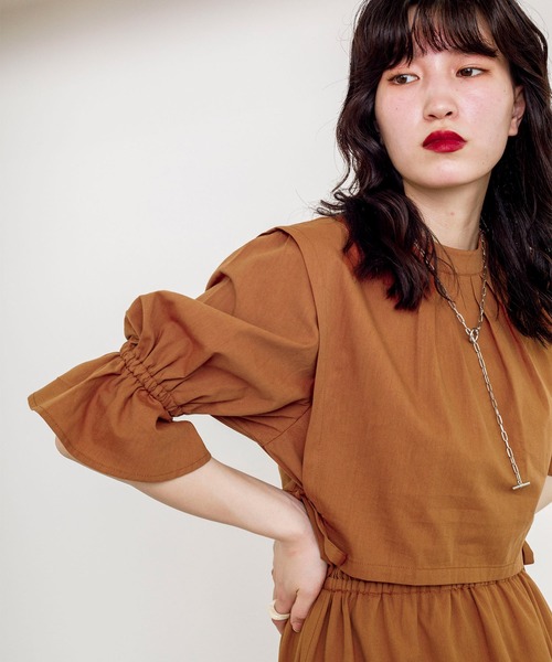 w closet（ダブルクローゼット）の「ベストSET半袖ティアードワンピース（ワンピース・レディース・スミクロ/ライトカーキ/アイボリー/キャメル/ボルドー・FREE）」の13枚目の写真