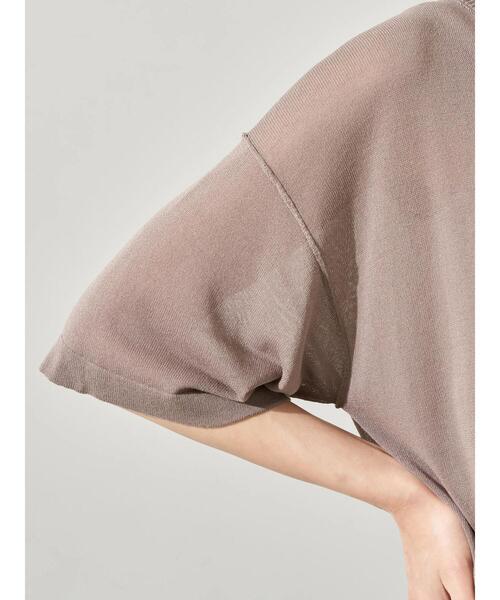 earth music&ecology（アースミュージックアンドエコロジー）の「シアーニットワンピース ＊（ワンピース・レディース・ダークブルー/ホワイト系その他2/ブラック/グレイッシュベージュ・FREE）」の22枚目の写真