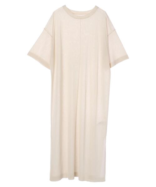 earth music&ecology（アースミュージックアンドエコロジー）の「シアーニットワンピース ＊（ワンピース・レディース・ダークブルー/ホワイト系その他2/ブラック/グレイッシュベージュ・FREE）」の10枚目の写真