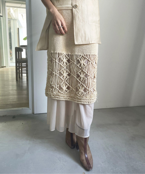 セール】MEDI MAKURAME KNIT SKIRT（スカート）｜Ameri（アメリ