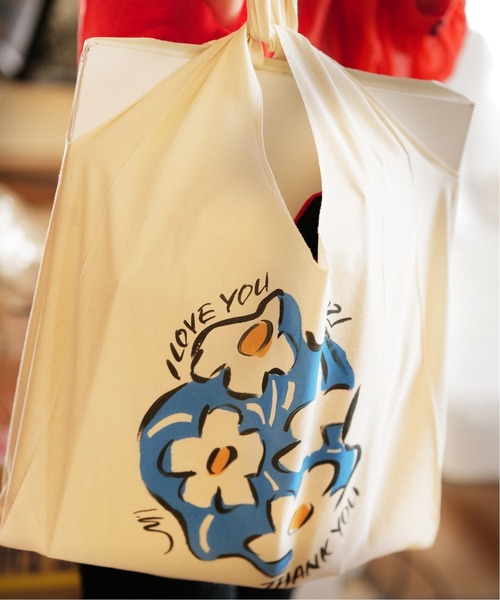 journal standard Furniture （ジャーナルスタンダードファニチャー）の「【IZUMIDALEE×JSF】MARCHE BAG マルシェバック（エコバッグ/サブバッグ・レディース・ホワイト系その他・FREE）」の4枚目の写真