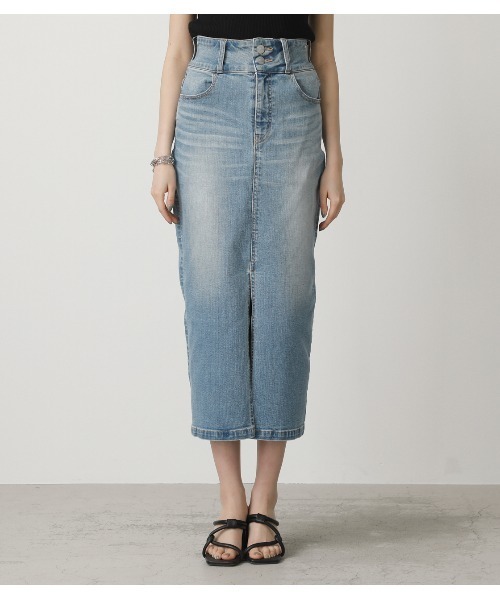 off-white ハイウエストデニムスカート HIGH WAIST SLIT DENIM SK /ハイウエストスリットデニムスカート
