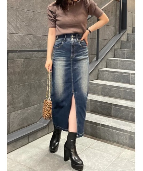 HIGH WAIST SLIT DENIM SK /ハイウエストスリットデニムスカート