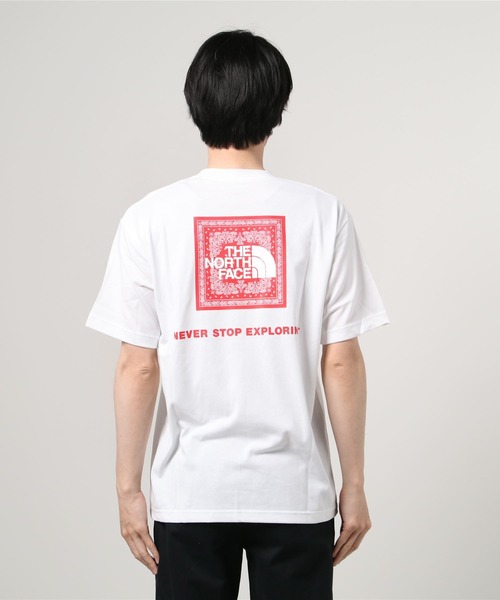 THE NORTH FACE(ザノースフェイス)の「THE NORTH FACE/ザ・ノースフェイス S/S Bandana Square Logo Tee ショートスリーブバンダナスクエアーロゴティー NT32108(Tシャツ/カットソー・メンズ・ホワイト/ブラック/ネイビー/グレー・MEDIUM/LARGE/X-LARGE)」の21枚目の写真