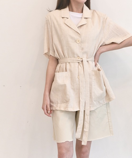 me+em select（ミームセレクト）の「リネンブレンド半袖ジャケット