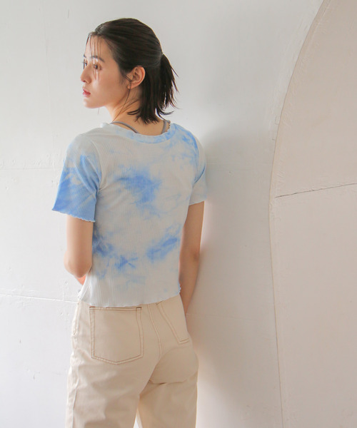 VENCEEXCHANGE（ヴァンスエクスチェンジ）の「2WAYメローリブトップス（Tシャツ/カットソー・レディース・スカイブルー/ブラック/オフホワイト・M）」の10枚目の写真