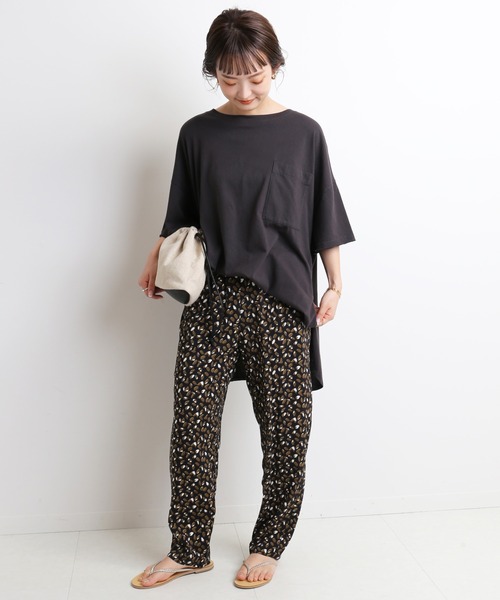 SLOBE IENA（スローブイエナ）の「ドロストイージーパンツ【ウエストゴム/手洗い可能】◆（その他パンツ・レディース・ブラック系その他/ネイビー・36/38）」の3枚目の写真