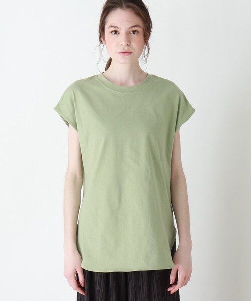 DRESKIP(ドレスキップ)の「◆【追加生産】USAコットンラウンドヘムTシャツ(Tシャツ/カットソー・レディース・オフホワイト/グリーン/グレー系その他/ナチュラル・02/03/04)」の5枚目の写真