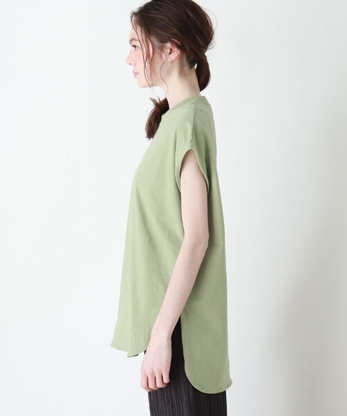 DRESKIP(ドレスキップ)の「◆【追加生産】USAコットンラウンドヘムTシャツ(Tシャツ/カットソー・レディース・オフホワイト/グリーン/グレー系その他/ナチュラル・02/03/04)」の6枚目の写真
