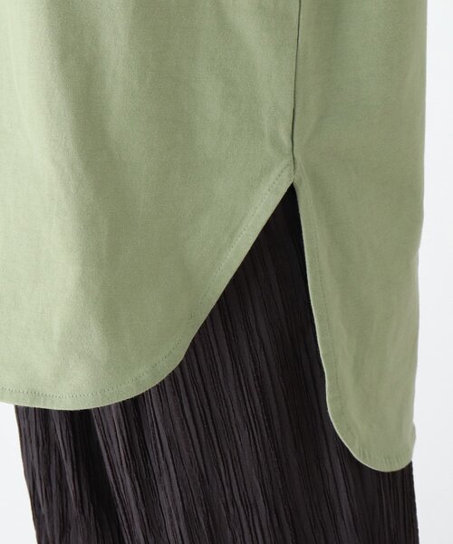 DRESKIP(ドレスキップ)の「◆【追加生産】USAコットンラウンドヘムTシャツ(Tシャツ/カットソー・レディース・オフホワイト/グリーン/グレー系その他/ナチュラル・02/03/04)」の10枚目の写真