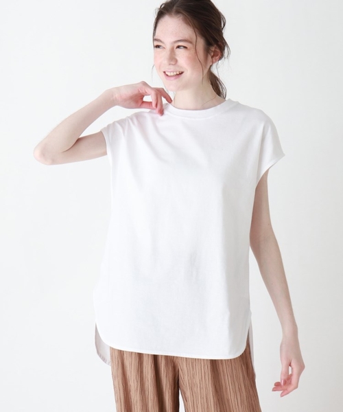 DRESKIP(ドレスキップ)の「◆【追加生産】USAコットンラウンドヘムTシャツ(Tシャツ/カットソー・レディース・オフホワイト/グリーン/グレー系その他/ナチュラル・02/03/04)」の13枚目の写真