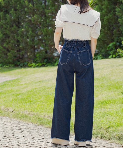 OLIVE des OLIVE（オリーブデオリーブ）の「パイピングセーラーカラーブラウス（シャツ/ブラウス・レディース・ホワイト/サックスブルー/オフホワイト・FREE）」の10枚目の写真