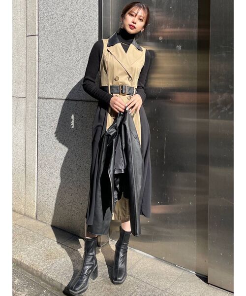 MURUA(ムルーア)の「レイヤードライダーストレンチコート【3way】(トレンチコート・レディース・ブラック/アイボリー/ブルー・FREE)」の20枚目の写真