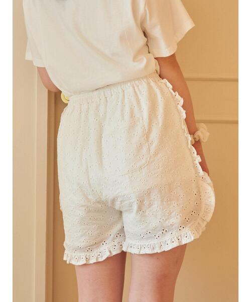 SLURR(スラ―)の「Cotton lace short pants(ルームウェア/パジャマ・レディース・ホワイト・FREE)」の21枚目の写真