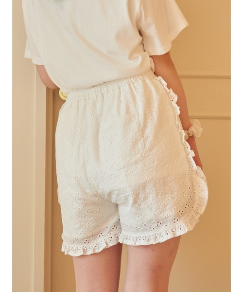 SLURR(スラ―)の「Cotton lace short pants(ルームウェア/パジャマ・レディース・ホワイト・FREE)」の5枚目の写真