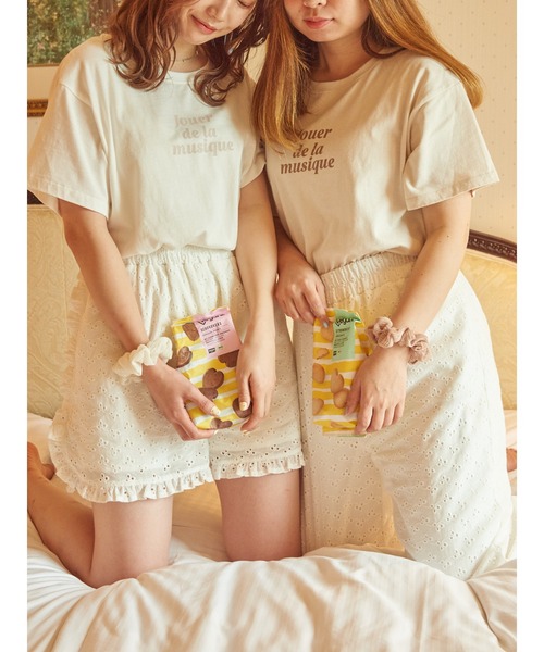 SLURR(スラ―)の「Cotton lace short pants(ルームウェア/パジャマ・レディース・ホワイト・FREE)」の3枚目の写真
