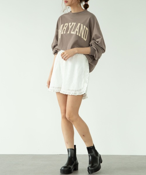 SLURR(スラ―)の「Cotton lace short pants(ルームウェア/パジャマ・レディース・ホワイト・FREE)」の12枚目の写真