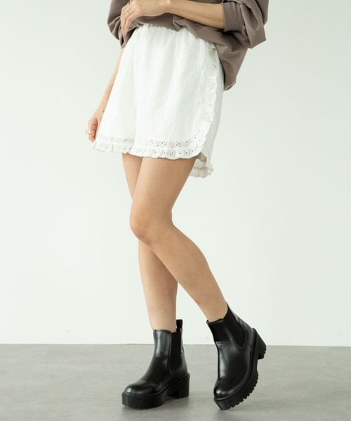 SLURR(スラ―)の「Cotton lace short pants(ルームウェア/パジャマ・レディース・ホワイト・FREE)」の13枚目の写真