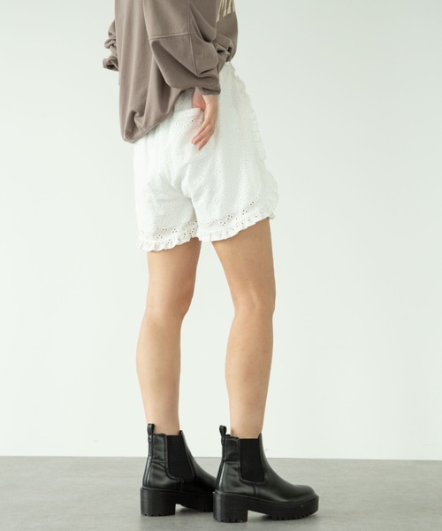 SLURR(スラ―)の「Cotton lace short pants(ルームウェア/パジャマ・レディース・ホワイト・FREE)」の14枚目の写真