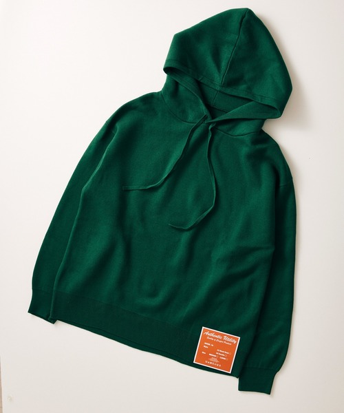 JOURNAL STANDARD relume（ジャーナルスタンダード　レリューム）の「W/Face スウェットライク オーバーサイズニットパーカー（ニット/セーター・メンズ・グリーン/ブラック/ナチュラル・MEDIUM/LARGE）」の3枚目の写真