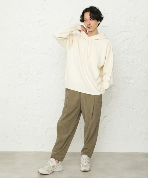 JOURNAL STANDARD relume（ジャーナルスタンダード　レリューム）の「W/Face スウェットライク オーバーサイズニットパーカー（ニット/セーター・メンズ・グリーン/ブラック/ナチュラル・MEDIUM/LARGE）」の4枚目の写真