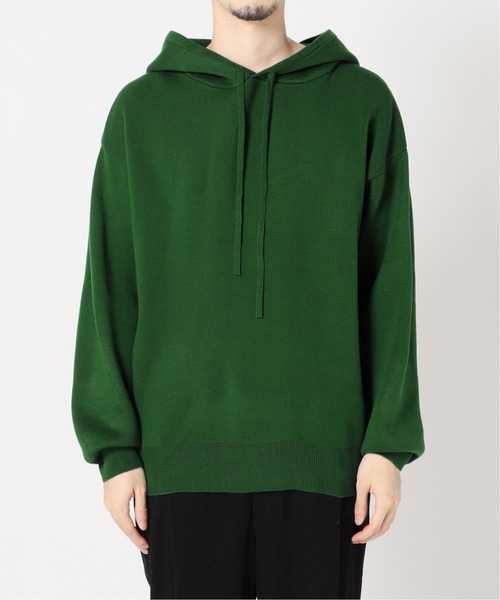 JOURNAL STANDARD relume（ジャーナルスタンダード　レリューム）の「W/Face スウェットライク オーバーサイズニットパーカー（ニット/セーター・メンズ・グリーン/ブラック/ナチュラル・MEDIUM/LARGE）」の20枚目の写真