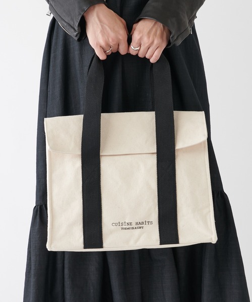 CUISINE HABITS(クイジーヌハビッツ)の「FLAP TOTE / フラップ付き トートバッグ(トートバッグ・レディース・ホワイト系・フリー)」の21枚目の写真
