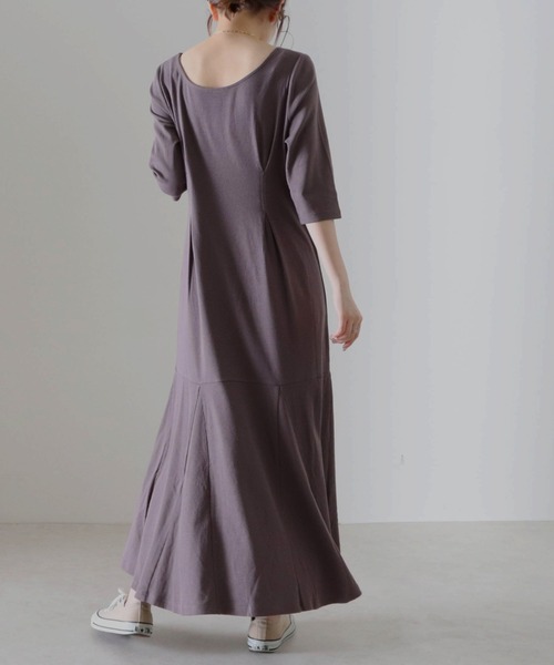 Cheek（チーク）の「テレコウエストタックワンピース（ワンピース・レディース・モカ/ブラック/グレイッシュベージュ・FREE）」の7枚目の写真