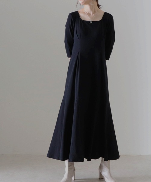 Cheek（チーク）の「テレコウエストタックワンピース（ワンピース・レディース・モカ/ブラック/グレイッシュベージュ・FREE）」の15枚目の写真