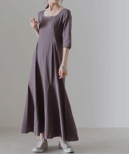 Cheek（チーク）の「テレコウエストタックワンピース（ワンピース・レディース・モカ/ブラック/グレイッシュベージュ・FREE）」の16枚目の写真