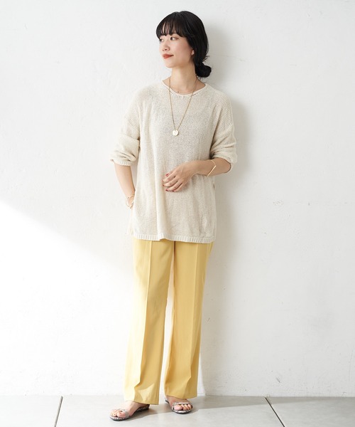 SHENERY（シーナリー）の「リサイクルシルク2WAYニットプルオーバー（ニット/セーター・レディース・オフホワイト/グレー系その他/グリーン・FREE）」の11枚目の写真