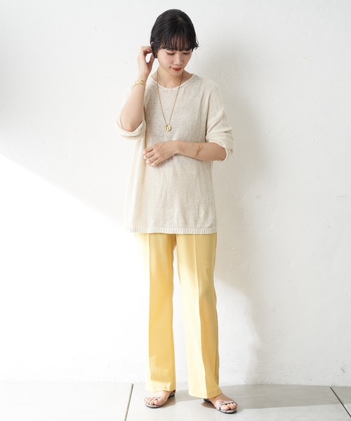 SHENERY（シーナリー）の「リサイクルシルク2WAYニットプルオーバー（ニット/セーター・レディース・オフホワイト/グレー系その他/グリーン・FREE）」の14枚目の写真