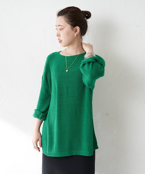 SHENERY（シーナリー）の「リサイクルシルク2WAYニットプルオーバー（ニット/セーター・レディース・オフホワイト/グレー系その他/グリーン・FREE）」の20枚目の写真