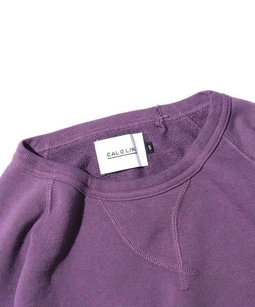 CAL O LINE（キャルオーライン）の「CAL O LINE/キャルオーライン FIN V RAGLAN CREW スウェット 無地 クルーネック（スウェット・メンズ・ダークグリーン/ダークパープル・S/M/L）」の16枚目の写真