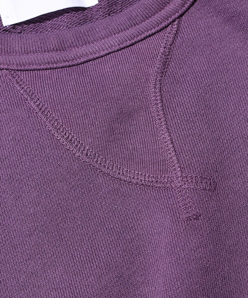 CAL O LINE（キャルオーライン）の「CAL O LINE/キャルオーライン FIN V RAGLAN CREW スウェット 無地 クルーネック（スウェット・メンズ・ダークグリーン/ダークパープル・S/M/L）」の11枚目の写真